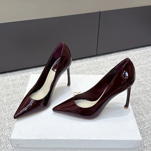 CD 26s High Heels Pump 105 Dark Burgundy Patent Leather 661477