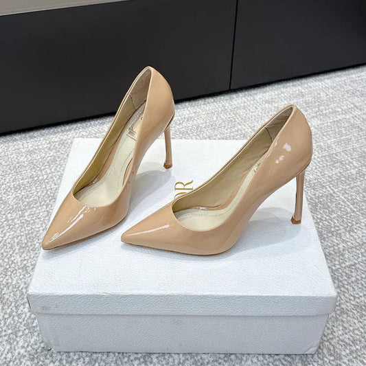 CD 26s High Heels Pump 105 Beige Patent Leather 661480