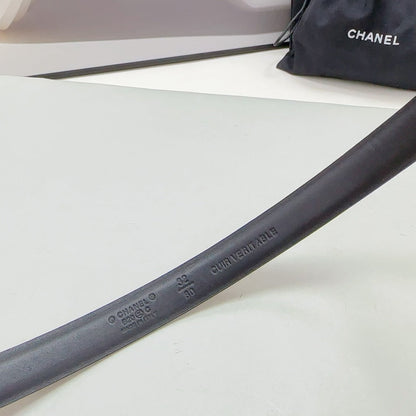 CHANEL BELT 20 MM IN GOLD MIX BLACK CALFSKIN GOLD HARDWARE