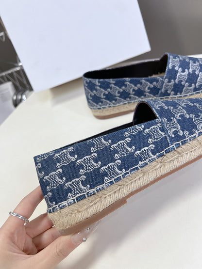 CELINE Espadrillas Loafers Blue Denim 285935