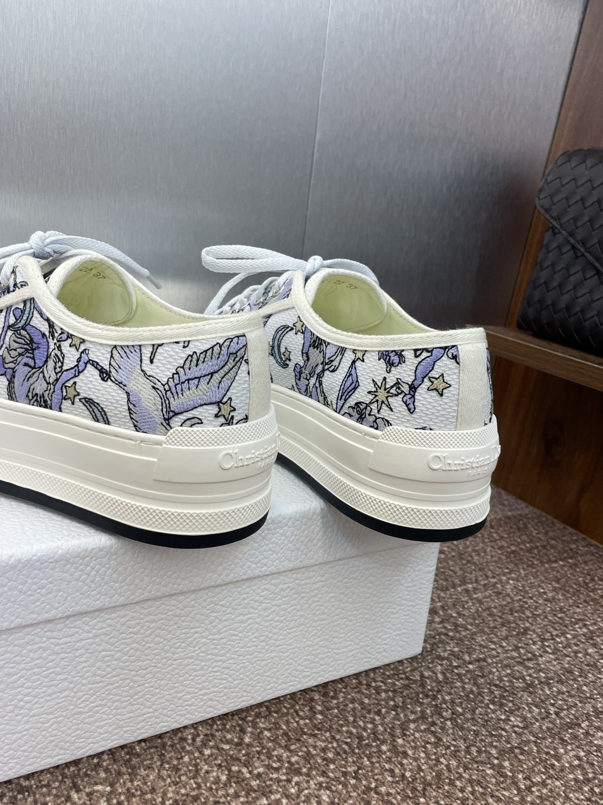 CD 25s Walk'n' Sneaker In Blue Toile De Jouy Embroidered Cotton