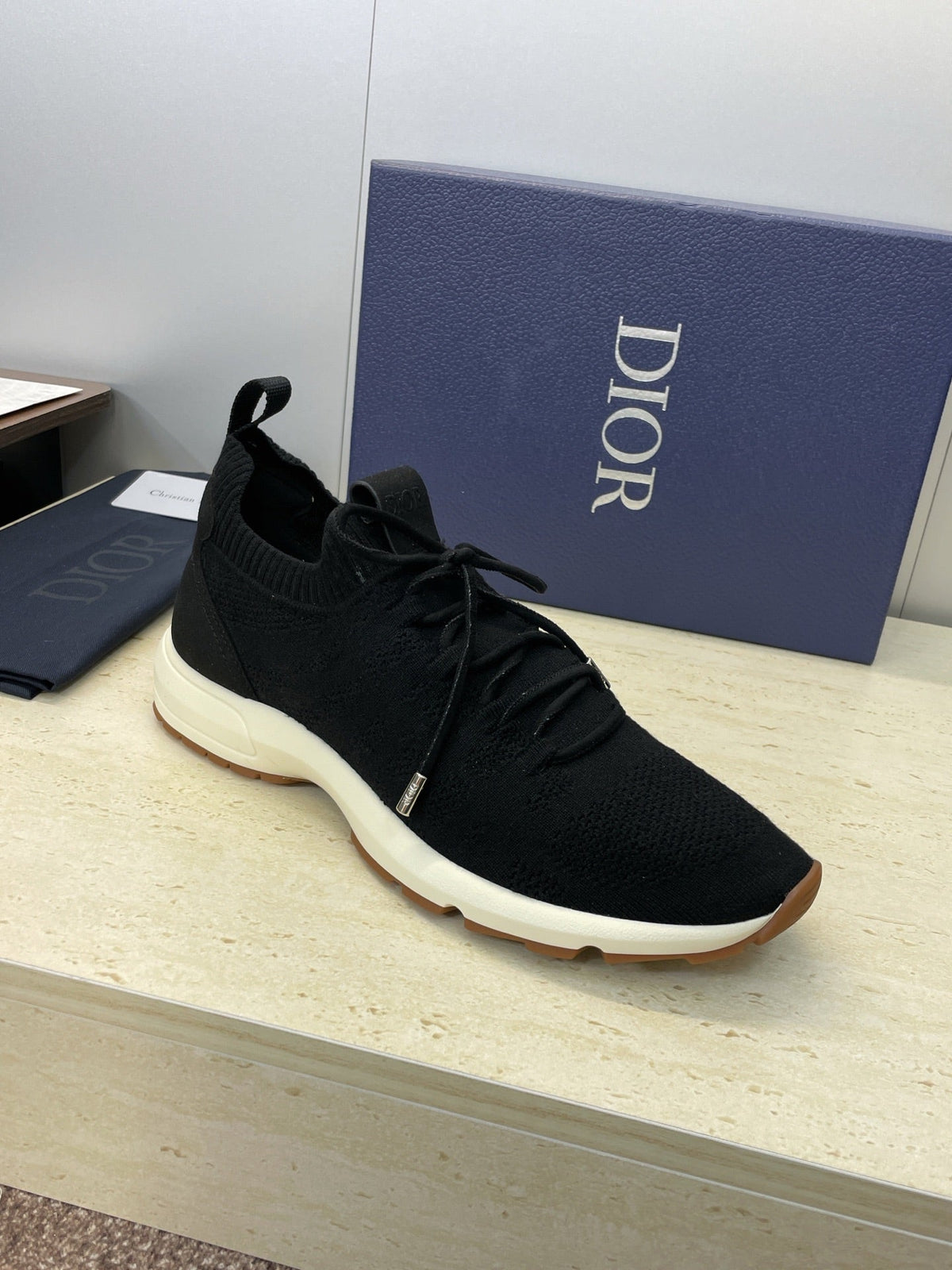 CD B80 Lounge Sneaker Black Cannage Cashmere Wool 551442
