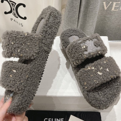 DAD SANDALS FOSSIL GRAY PURE SHEEP WOOL