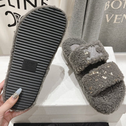 DAD SANDALS FOSSIL GRAY PURE SHEEP WOOL