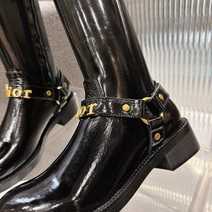 CD 26s Bolt Over-The-Knee Boot Black Patent Calfskin 924100