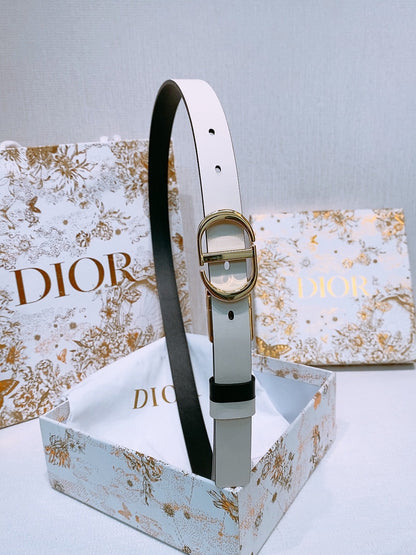 DIOR 25S BELT 20 MM IN WHITE CALFSKIN 572896