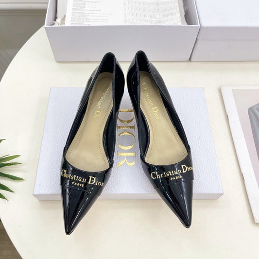 CD 25 Pump High Heels Black Patent Leather 307417
