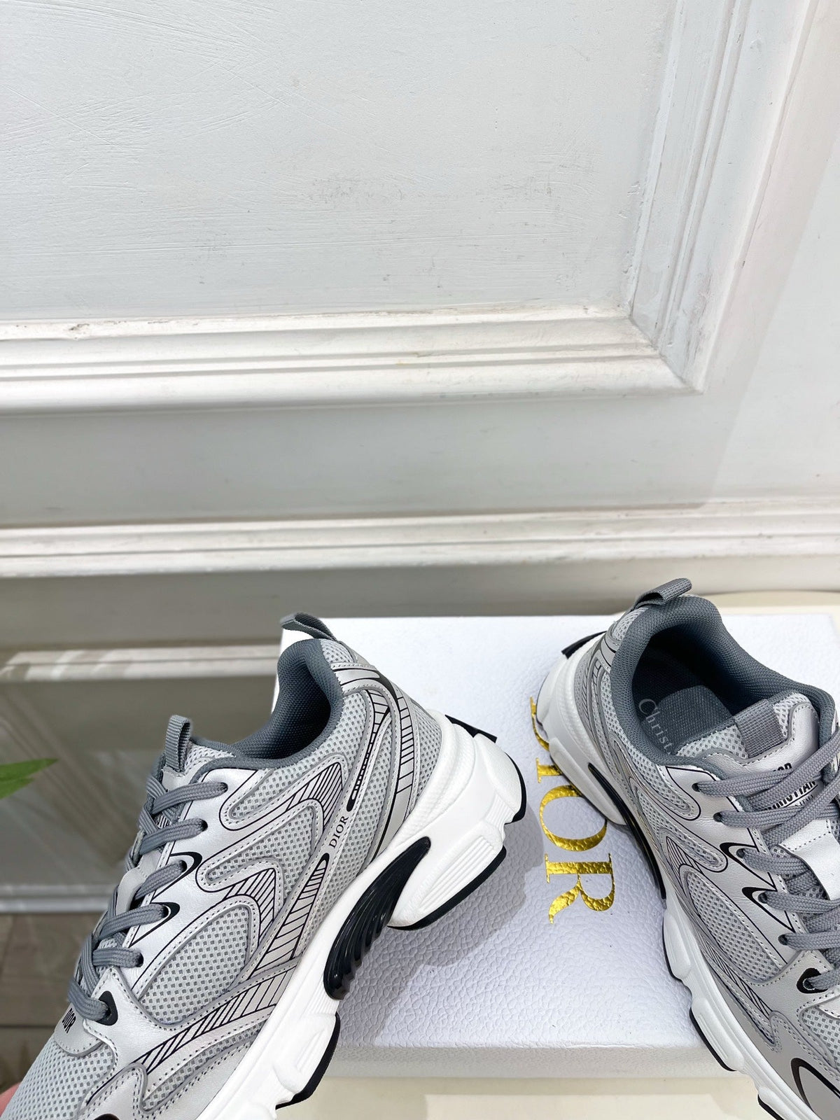 CD SS26 B30 Sneakers Silver Grey Cowhide Mesh 631930