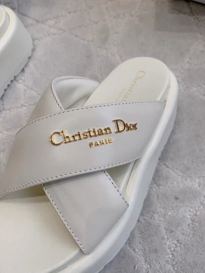 CD 26s Platform Sandals 65 White Lambskin 644288