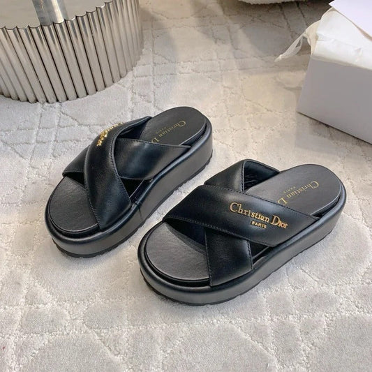 CD 26s Platform Sandals 65 Black Lambskin 644289