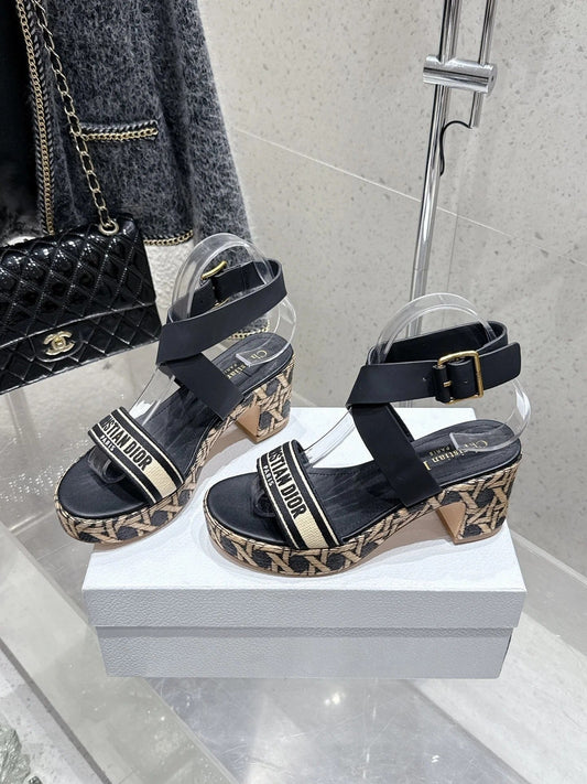 CD 26s Platform Sandal 70 Black Cowhide 636361