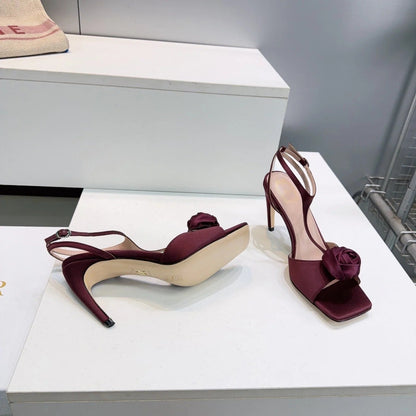 CD 2026 Rose Sandal 95mm Satin Leather 843018