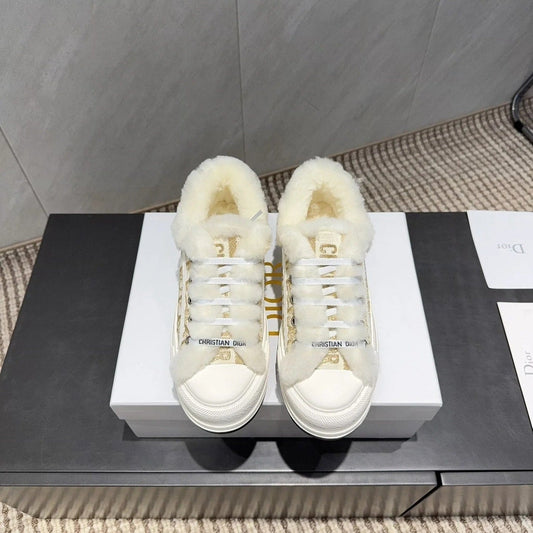 CD 26 Classic Sneaker White Gold Fabric Wool Jacquard 614453