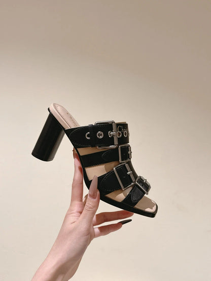 CD 26s High Heel Sandal 65 Black Beige Lambskin 661540