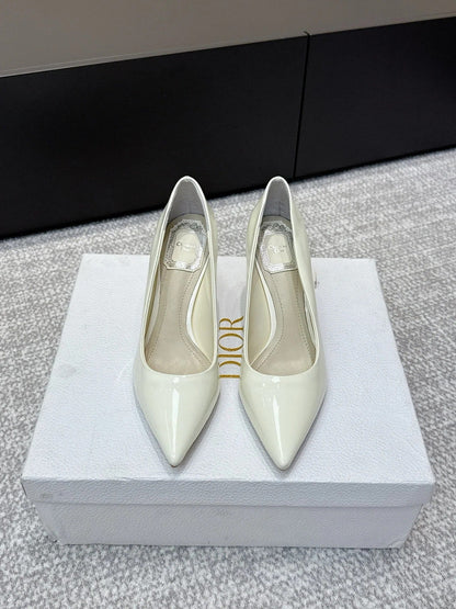 CD 26s High Heels Pump 85 White Patent Leather 661476