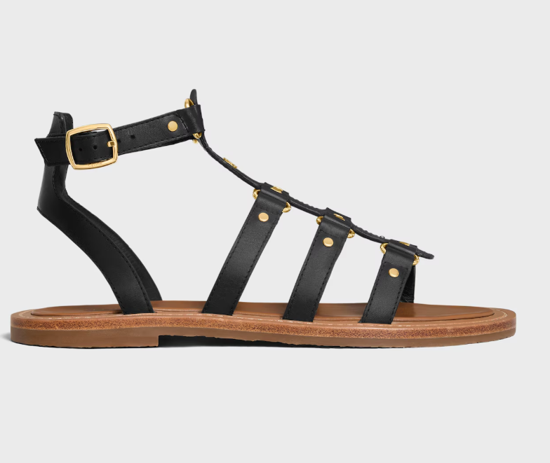 Celine Gladiator Style Sandal Black Calfskin