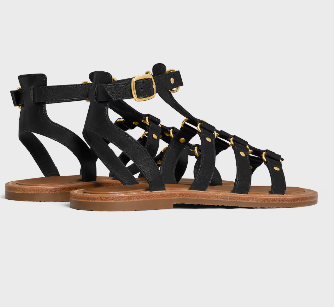 Celine Gladiator Style Sandal Black Calfskin
