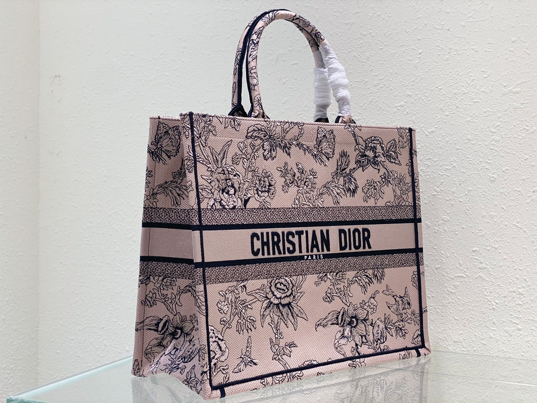 Large CD Book Tote 42cm Jardin Botanique Pink